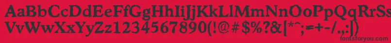 StratfordrandomBold-fontti – mustat fontit punaisella taustalla