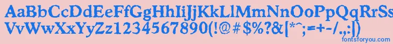 StratfordrandomBold Font – Blue Fonts on Pink Background