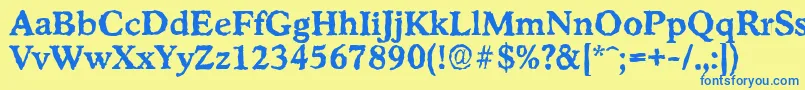 StratfordrandomBold Font – Blue Fonts on Yellow Background