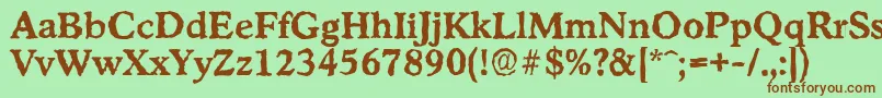 StratfordrandomBold-fontti – ruskeat fontit vihreällä taustalla