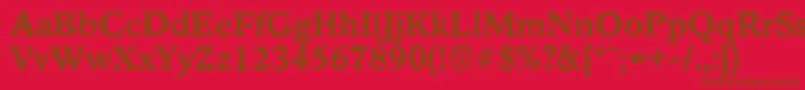 StratfordrandomBold-fontti – ruskeat fontit punaisella taustalla
