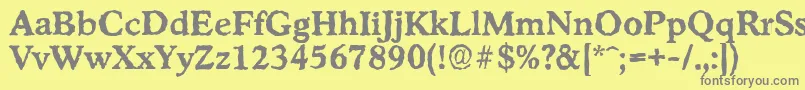 StratfordrandomBold Font – Gray Fonts on Yellow Background