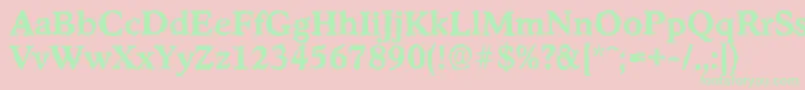 フォントStratfordrandomBold – ピンクの背景に緑の文字