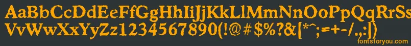 フォントStratfordrandomBold – 黒い背景にオレンジの文字