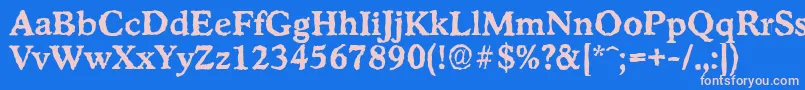 フォントStratfordrandomBold – ピンクの文字、青い背景