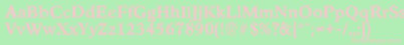 フォントStratfordrandomBold – 緑の背景にピンクのフォント