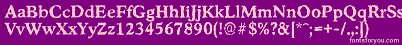 StratfordrandomBold Font – Pink Fonts on Purple Background