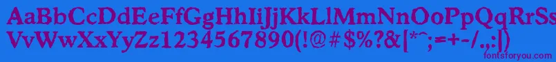 StratfordrandomBold Font – Purple Fonts on Blue Background