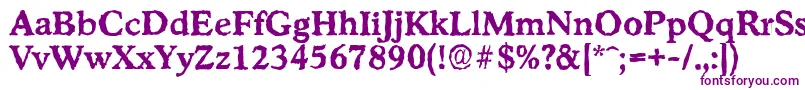 フォントStratfordrandomBold – 白い背景に紫のフォント