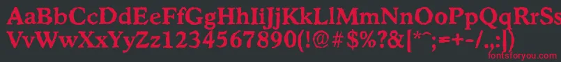 StratfordrandomBold Font – Red Fonts on Black Background