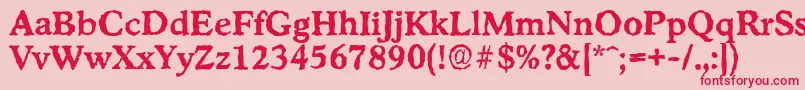 フォントStratfordrandomBold – ピンクの背景に赤い文字