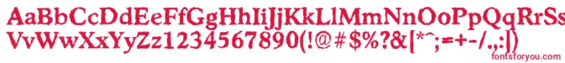 フォントStratfordrandomBold – 白い背景に赤い文字