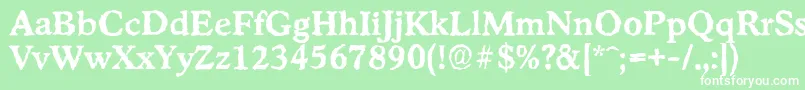 フォントStratfordrandomBold – 緑の背景に白い文字
