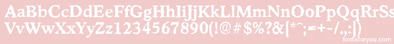 StratfordrandomBold-fontti – valkoiset fontit vaaleanpunaisella taustalla