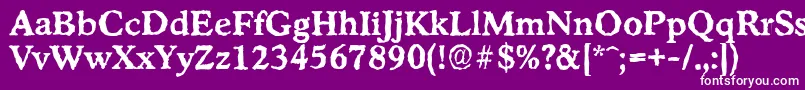 StratfordrandomBold-fontti – valkoiset fontit violetilla taustalla
