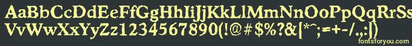 フォントStratfordrandomBold – 黒い背景に黄色の文字