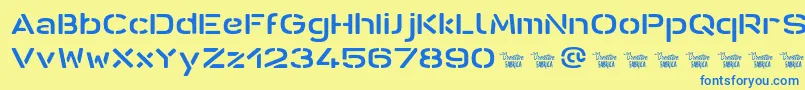 AntarisStCf Font – Blue Fonts on Yellow Background