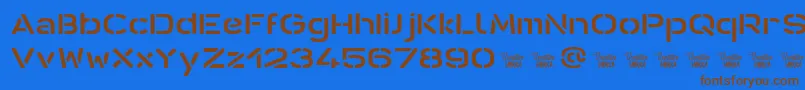 フォントAntarisStCf – 茶色の文字が青い背景にあります。