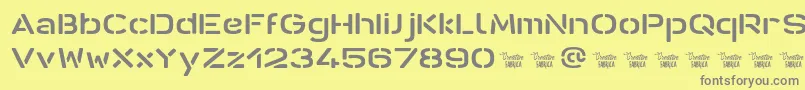 フォントAntarisStCf – 黄色の背景に灰色の文字