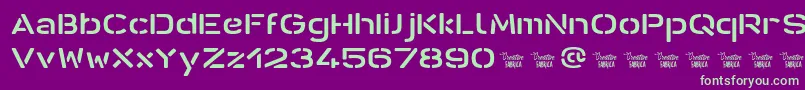 AntarisStCf Font – Green Fonts on Purple Background