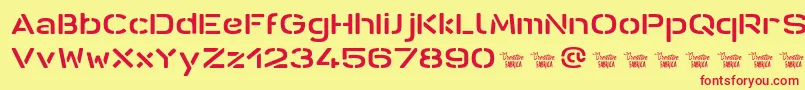 AntarisStCf Font – Red Fonts on Yellow Background