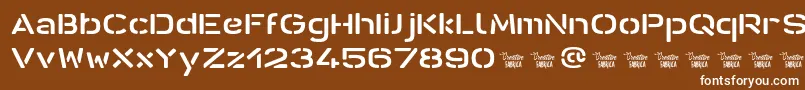 フォントAntarisStCf – 茶色の背景に白い文字