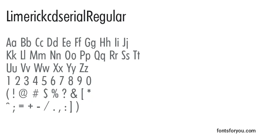 LimerickcdserialRegular-fontti – aakkoset, numerot, erikoismerkit