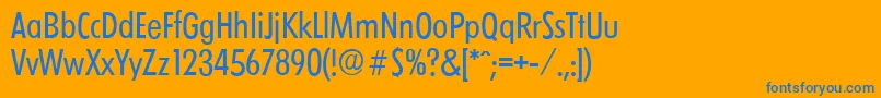 LimerickcdserialRegular Font – Blue Fonts on Orange Background