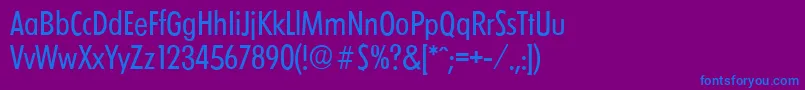 フォントLimerickcdserialRegular – 紫色の背景に青い文字