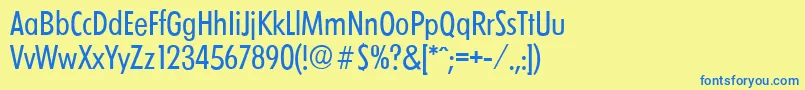 LimerickcdserialRegular Font – Blue Fonts on Yellow Background