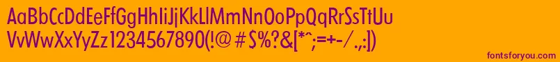 LimerickcdserialRegular Font – Purple Fonts on Orange Background