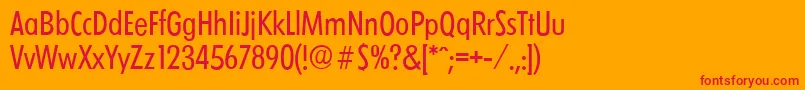 LimerickcdserialRegular Font – Red Fonts on Orange Background