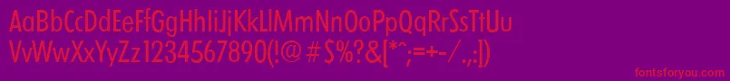 フォントLimerickcdserialRegular – 紫の背景に赤い文字