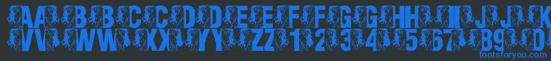 LmsKingOfTheFontJungle Font – Blue Fonts on Black Background