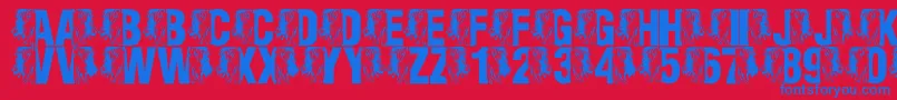 LmsKingOfTheFontJungle Font – Blue Fonts on Red Background