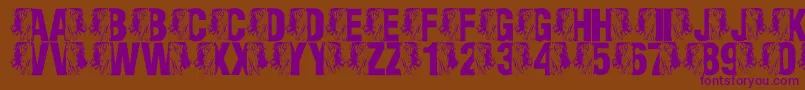 LmsKingOfTheFontJungle Font – Purple Fonts on Brown Background