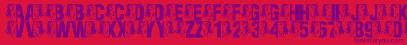 LmsKingOfTheFontJungle Font – Purple Fonts on Red Background