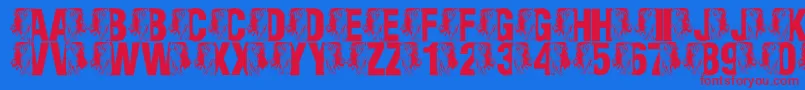 LmsKingOfTheFontJungle Font – Red Fonts on Blue Background