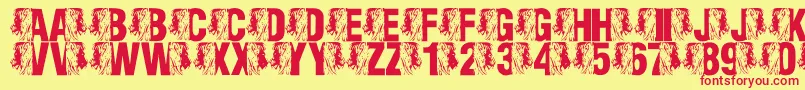 LmsKingOfTheFontJungle Font – Red Fonts on Yellow Background