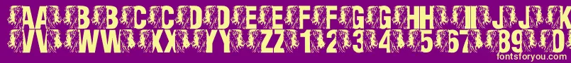LmsKingOfTheFontJungle Font – Yellow Fonts on Purple Background