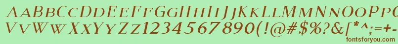 ModernSerifItalic Font – Brown Fonts on Green Background