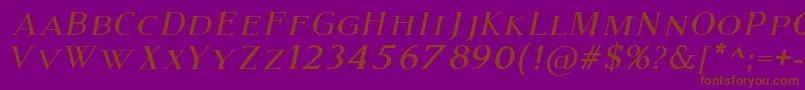 ModernSerifItalic Font – Brown Fonts on Purple Background