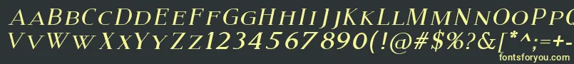 ModernSerifItalic Font – Yellow Fonts on Black Background