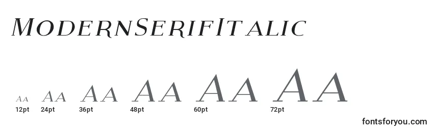 Размеры шрифта ModernSerifItalic