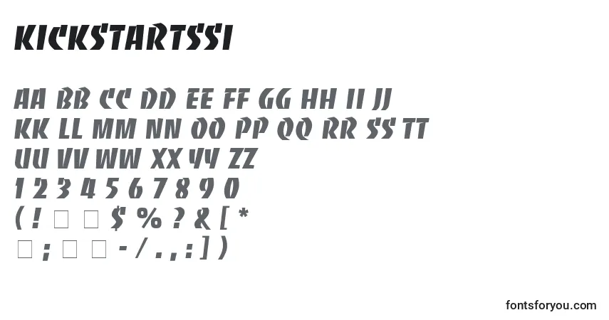 A fonte KickStartSsi – alfabeto, números, caracteres especiais