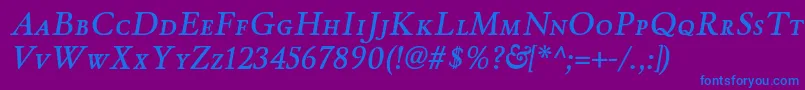 WinthorpescsbItalic Font – Blue Fonts on Purple Background