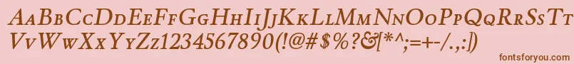 WinthorpescsbItalic Font – Brown Fonts on Pink Background