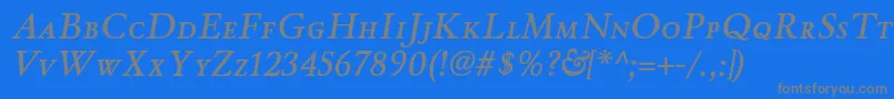 WinthorpescsbItalic Font – Gray Fonts on Blue Background