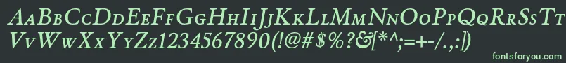 Шрифт WinthorpescsbItalic – зелёные шрифты на чёрном фоне
