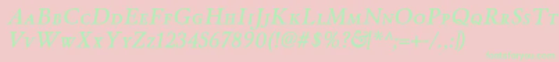 WinthorpescsbItalic Font – Green Fonts on Pink Background